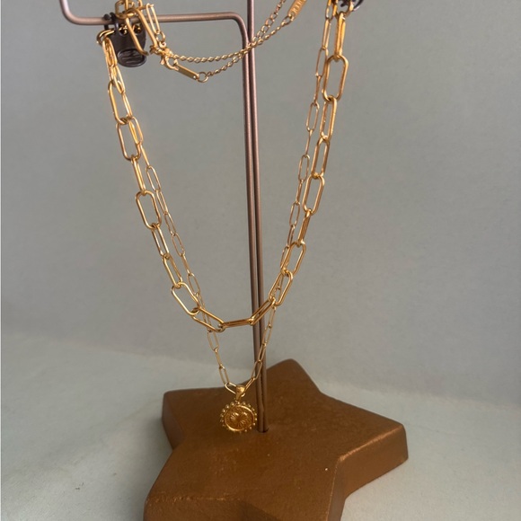 Jewelry - Set of Two Gold-plaited stainless steel Chains necklace